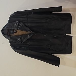 J. Crew Black/Dark Brown Leather Jacket VTG